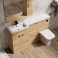 Parkhouse 1500mm L Shape Combination Basin and WC Unit - Bleached Oak