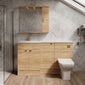 Parkhouse 1500mm L Shape Combination Basin and WC Unit - Bleached Oak