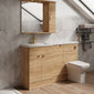 Parkhouse 1500mm L Shape Combination Basin and WC Unit - Bleached Oak