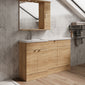 Parkhouse 1500mm L Shape Combination Basin and WC Unit - Bleached Oak