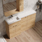 Parkhouse 1500mm L Shape Combination Basin and WC Unit - Bleached Oak