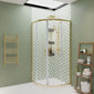 Rene Brushed Brass 900 x 900 x 1900mm Quadrant Shower  Enclosure - 6mm Glass