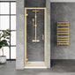ShowerWorx 760mm Hinged Door - Brushed Brass