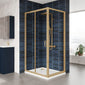 ShowerWorx 1000mm Sliding Shower Door - Brushed Brass
