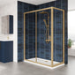 ShowerWorx 1400mm Sliding Shower Door - Brushed Brass