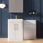 Pride 1150mm 2-Door Vanity & WC Combination Unit Set - White Gloss - welovecouk