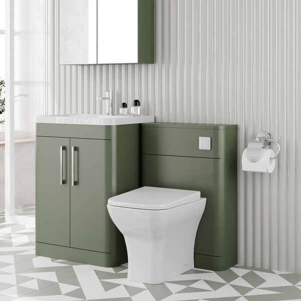 Pride 1150mm 2-Door Vanity & WC Combination Unit Set - Satin Green ...