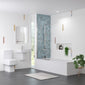 Shower Straight 1700 x 750 Bath with Chrome Square Bath Screen with Rail - welovecouk