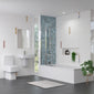 Serene Shower Straight 1700 x 750 Bathroom Suite C/.W Semi Pedestal Chrome Double Screen