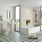 Serene Shower Straight 1700 x 750 Bathroom Suite C/W Black Square Screen