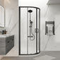 ShowerWorX Atlantic Matt Black 900 x 900 x 1900mm Quadrant Shower Enclosure - 6mm Glass