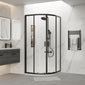 ShowerWorX Atlantic Matt Black 900mm Quadrant Shower Enclosure with White Shower Tray