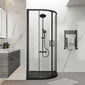 ShowerWorX Atlantic Matt Black 800mm Quadrant Shower Enclosure with Slate Shower Tray