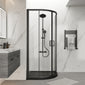 ShowerWorX Atlantic Matt Black 900 x 900 x 1900mm Quadrant Shower Enclosure - 6mm Glass