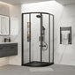 ShowerWorX Atlantic Matt Black 900 x 900 x 1900mm Quadrant Shower Enclosure - 6mm Glass