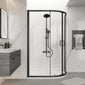 ShowerWorx Atlantic Matt Black 1000 x 800mm Offset Quadrant with White Tray - 6mm Glass