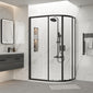 ShowerWorx Atlantic Matt Black 1200 x 800mm Offset Quadrant with White Tray - 6mm Glass