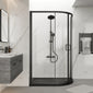 ShowerWorx Atlantic Matt Black 1200 x 800mm Offset Quadrant with Slate Tray - 6mm Glass