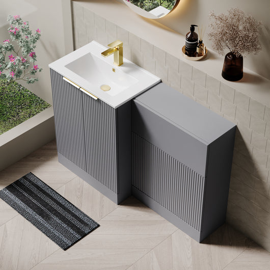  Doric Fluted Combination Packs - Satin Grey - welovecouk