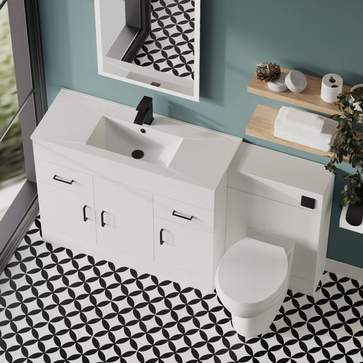  Nova 1500mm Gloss White Floorsatnding Vanity Unit - welovecouk