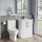 Deco Curved 600mm Cloakroom Bathroom Suite - White & Black handle