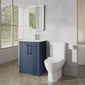 Deco Curved 600mm Cloakroom Bathroom Suite - Satin Blue