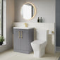 Deco Squared 600mm Cloakroom Bathroom Suite - Satin Grey & Brushed Brass handle