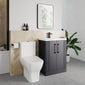 Deco Squared 500mm Cloakroom Bathroom Suite - Soft Black & Black handle