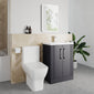 Deco Squared 600mm Cloakroom Bathroom Suite - Soft Black