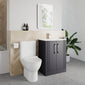 Deco Curved 600mm Cloakroom Bathroom Suite - Soft Black