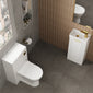 Deco Cloakroom Bathroom Suite - Satin White & Brushed Brass Finishing