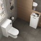 Deco Cloakroom Bathroom Suite - Satin White & Black Finishing