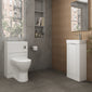 Deco Cloakroom Bathroom Suite - Satin White & Chrome Finishing