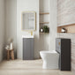 Deco Cloakroom Bathroom Suite - Satin Grey & Brushed Brass Finishing