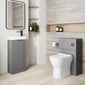 Deco Cloakroom Bathroom Suite - Satin Grey & Black Finishing