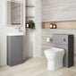 Deco Cloakroom Bathroom Suite - Satin Grey & Chrome Finishing