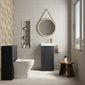 Deco Cloakroom Bathroom Suite - Soft Black & Brushed Brass Finishing