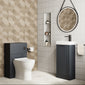 Deco Cloakroom Bathroom Suite - Soft Black & Black Finishing