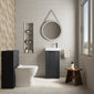 Deco Cloakroom Bathroom Suite - Soft Black & Chrome Finishing