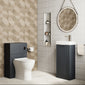 Deco Cloakroom Bathroom Suite - Soft Black & Chrome Finishing