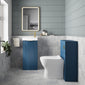 Deco Cloakroom Bathroom Suite - Satin Blue & Brushed Brass Finishing