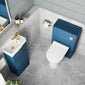 Deco Cloakroom Bathroom Suite - Satin Blue & Brushed Brass Finishing