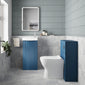 Deco Cloakroom Bathroom Suite - Satin Blue & Chrome Finishing