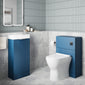 Deco Cloakroom Bathroom Suite - Satin Blue & Chrome Finishing