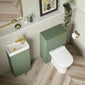 Deco Cloakroom Bathroom Suite - Satin Green & Brushed Brass Finishing