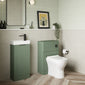 Deco Cloakroom Bathroom Suite - Satin Green & Black Finishing