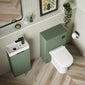 Deco Cloakroom Bathroom Suite - Satin Green & Black Finishing