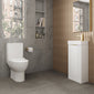 Deco 400mm Cloakroom Bathroom Suites with Close Couple Toilet - Satin White & Brushed Brass Finishing