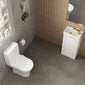 Deco 400mm Cloakroom Bathroom Suites with Close Couple Toilet - Satin White & Brushed Brass Finishing