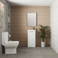 Deco 400mm Cloakroom Bathroom Suites with Close Couple Toilet - Satin White & Black Finishing